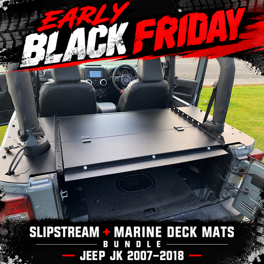 🔥 EARLY BLACK FRIDAY — $1,470 WITH CODE BFBUNDLE | Jeep JK Slipstream + Marine Deck Mats
