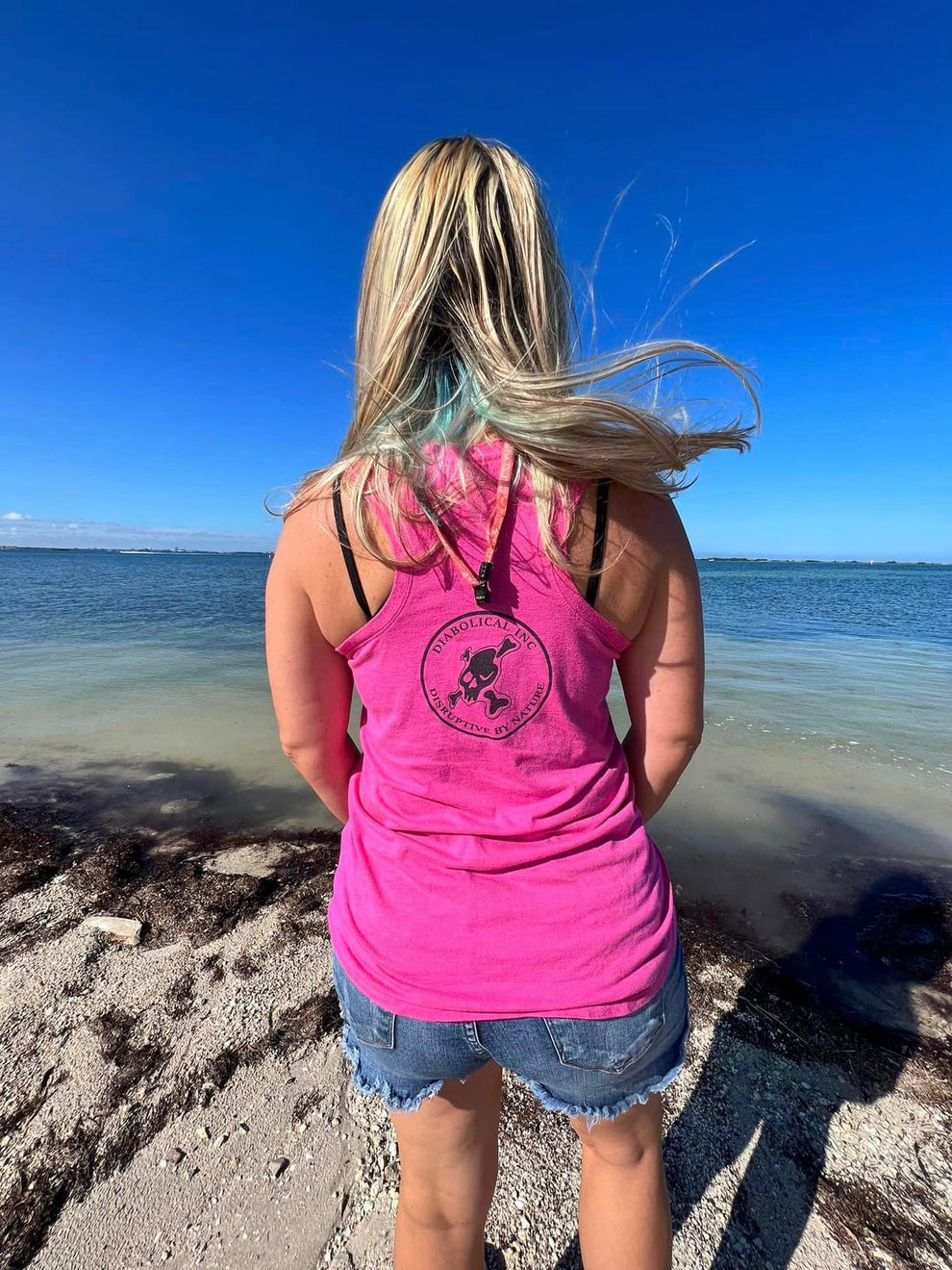 Maglia Senza Maniche Donna Spiral Bat Cat-Razor Back Top Black - Gatto Vampiro Stile Gotico